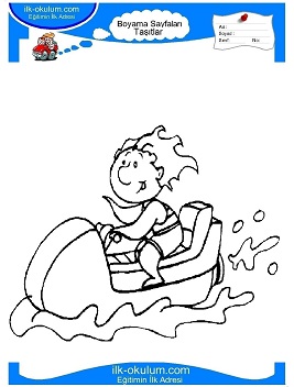 Çocuklar İçin Jet-Ski Boyama Sayfaları 
